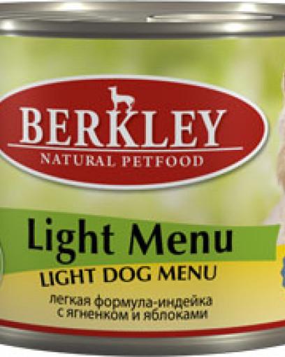 Berkley консервы для собак легкая формула индейка и ягненок №11 200 г