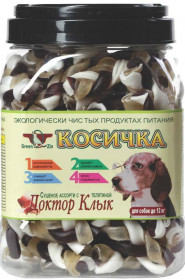 Грин Кьюзин  КОСИЧКА , лакомство для собак , сушеное ассорти с телятиной (туба 500гр)