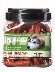 Грин Кьюзин ПИКНИК RABBIT , лакомство для собак , заячьи сардельки (туба 750 гр)