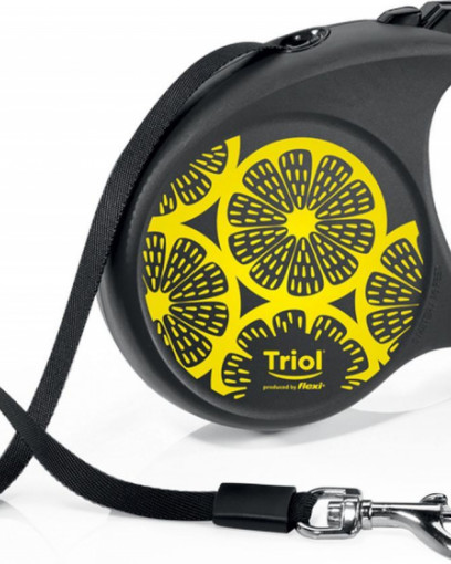 TRIOL Поводок-рулетка для собак FLEXI Joy Lemon, L 5м до 50кг, лента