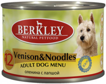Berkley консервы для собак оленина с лапшой №12 200 г