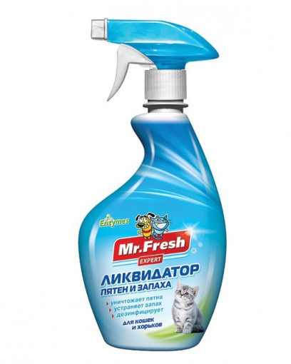 Mr.Fresh Expert 3в1 Ликвидатор пятен и запаха для кошек, 500 мл, спрей