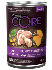 Wellness CORE консервы из курицы с индейкой и тыквой для щенков 400 гр