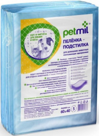 PETMIL Петмил Пеленка впитывающая одноразовая, р-р 60*40 см, 5 шт./уп.