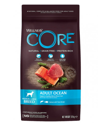 Wellness CORE сухой корм из лосося с тунцом для взрослых собак средних и крупных пород