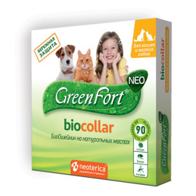 Green Fort neo БиоОшейник от блох и клещей для кошек и мелких собак, 40 см