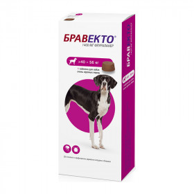 Intervet Бравекто жевательная таблетка от блох и клещей для собак весом 40-56 кг, 1400 мг