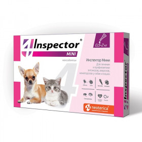 Inspector Mini капли от блох, клещей и глистов для кошек и собак до 2 кг