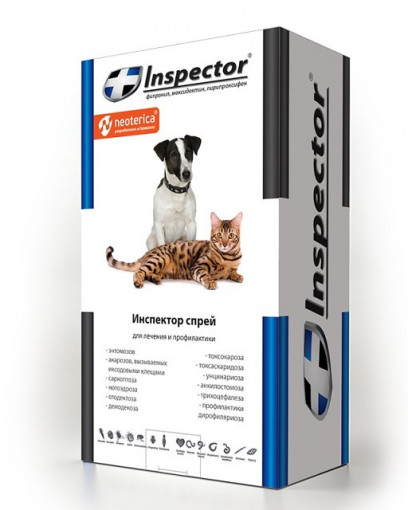 Inspector спрей  для собак и кошек от блох, клещей и гельминтов, 100 мл