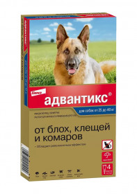 Адвантикс (Elanco) капли от блох и клещей инсектицидные для собак и щенков весом более 25 кг (1 пипетка)