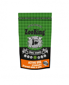 ZooRing Active Dog Standart сухой корм для активных собак средних и крупных пород Птичий Микс