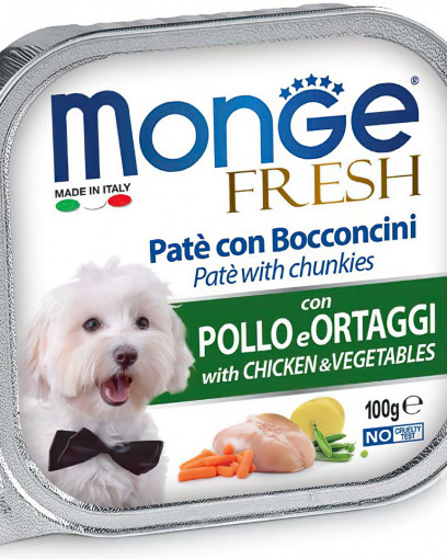 Monge Dog Fresh консервы для собак курица с овощами 