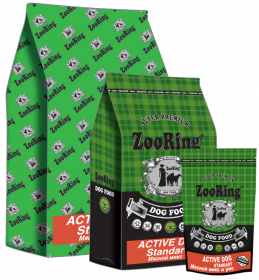 ZooRing Active Dog Standart сухой корм для активных собак средних пород Мясной микс