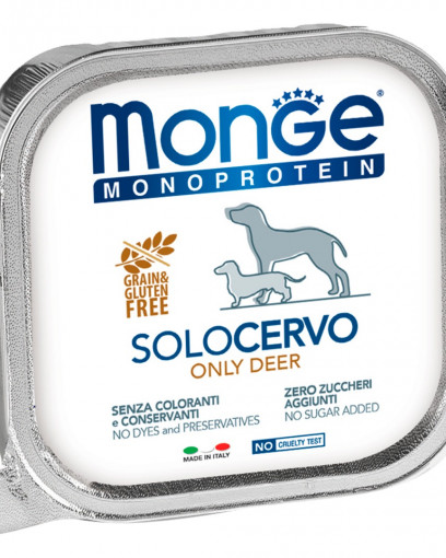 Monge Dog Monoprotein Solo консервы для собак паштет из оленины
