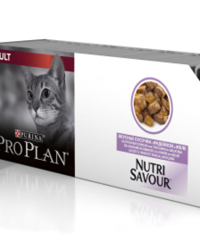 Pro Plan Adult Nutri Savour для взрослых кошек, кусочки с индейкой в желе