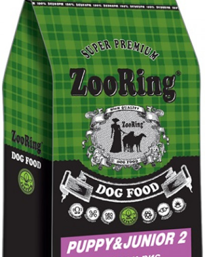 ZooRing Puppy&Junior2 сухой корм для щенков и юниоров с чувствительным пищеварением Ягненок и рис  2 кг