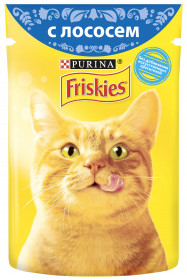 Purina Friskies, Влажный корм Friskies для взрослых кошек, с лососем в подливе, Пауч