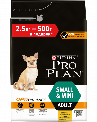 Pro Plan для взрослых собак мелких и карликовых пород, с высоким содержанием курицы