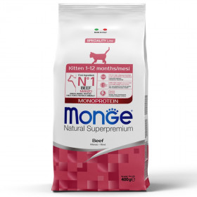 Сухой корм Monge Cat Speciality Line Monoprotein для котят и беременных кошек, из говядины