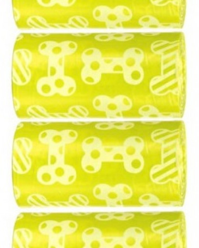 TRIXIE пакеты для уборки за собаками с запахом лимона М, 4 рулона по 20 шт., желтые