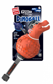 GiGwi 75412 Игрушка для собак Динобол Т-рекс с отключаемой пищалкой, оранжевый