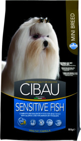 Farmina Cibau Sensitive Fish Mini сухой корм для взрослых собак мелких пород.