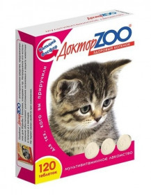 Доктор ZOO Мультивитаминное лакомство Здоровый котенок, 120 табл.