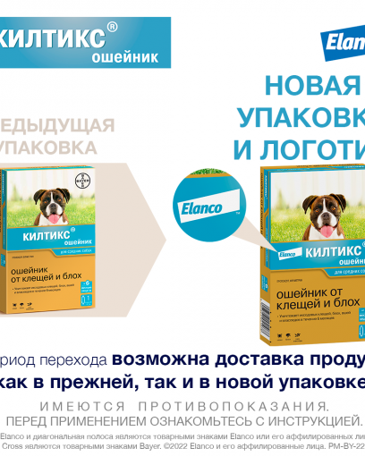 Килтикс ошейник инсектицидный для собак средних пород, 53 см