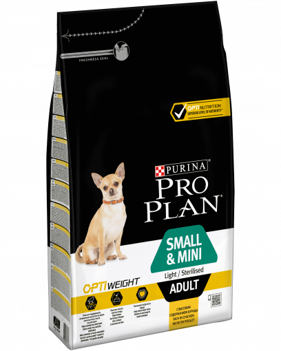 Pro Plan для склонных к избыточному весу и/или стерилизованных взрослых собак мелких и карликовых пород, с высоким содержанием курицы