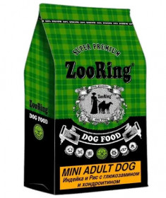 ZooRing Adult Dog Mini сухой корм для собак Индейка и рис с хондроитином и глюкозамином