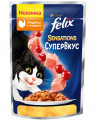 Felix Sensations Супервкус корм консервированный полнорационный для взрослых кошек, со вкусом индейки и ягод, в желе
