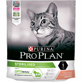 Pro Plan для взрослых стерилизованных кошек и кастрированных котов, с высоким содержанием лосося