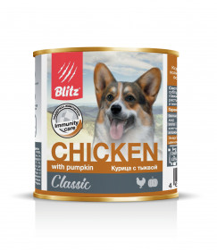 BLITZ "Курица с тыквой", консервы для собак всех пород и возрастов 750 гр.