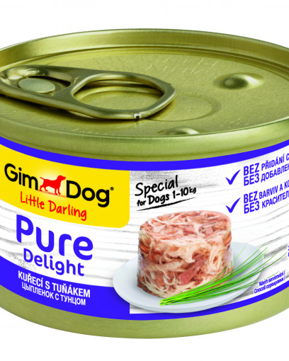 GimDog, Pure Delight консервы для собак из цыпленка с тунцом