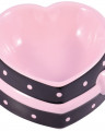 Миска керамическая для собак и кошек Сердечко 250 мл с розовым бантом