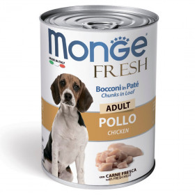 Monge Dog Fresh Chunks in Loaf консервы для собак мясной рулет курица 400гр
