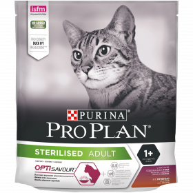 Pro Plan сухой корм для взрослых стерилизованных кошек и кастрированных котов, с высоким содержанием утки и c печенью