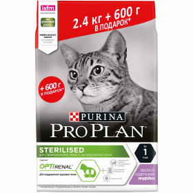 Pro Plan для стерилизованных кошек и кастрированных котов, с высоким содержанием индейки