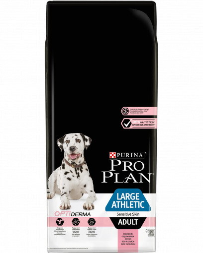 Pro Plan для взрослых собак крупных пород с атлетическим телосложением с чувствительной кожей, с высоким содержанием лосося