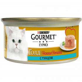 Gourmet (Гурмэ) Голд Нежная начинка. Корм консервированный полнорационный для взрослых кошек, с тунцом