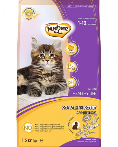 Мнямс Kitten Сухой корм для котят с индейкой 1,5 кг