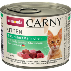 ANIMONDA CARNY KITTEN консервы для котят с говядиной, курицей и кроликом
