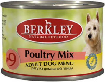 Berkley консервы для собак рагу из домашней птицы №9 200 г