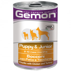 Monge Gemon Dog консервы для щенков кусочки курицы с индейкой