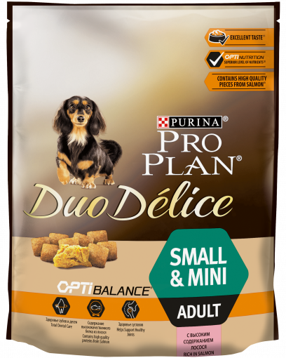 Pro Plan Duo Delice сухой корм для взрослых собак мелких и карликовых пород, с высоким содержанием лосося