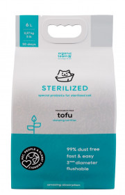 Organic team Tofu комкующийся наполнитель для кошачьего туалета, для стерилизованных кошек