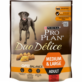 Pro Plan Duo Delice сухой корм для взрослых собак средних и крупных пород, с высоким содержанием говядины