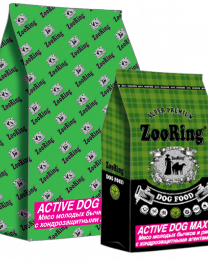 ZooRing Active Dog сухой корм для активных собак средних и крупных пород Мясо молодых бычков (телятина)