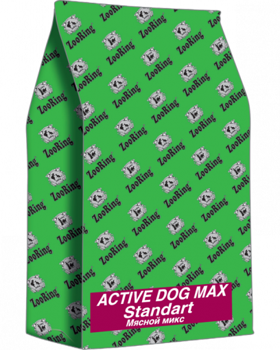 ZooRing Active Dog MAX Standart сухой корм для активных собак крупных пород Мясной микс 20 кг