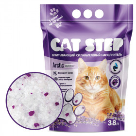 CAT STEP Arctic Lavender наполнитель силикагелевый с ароматом лаванды, 3,8л